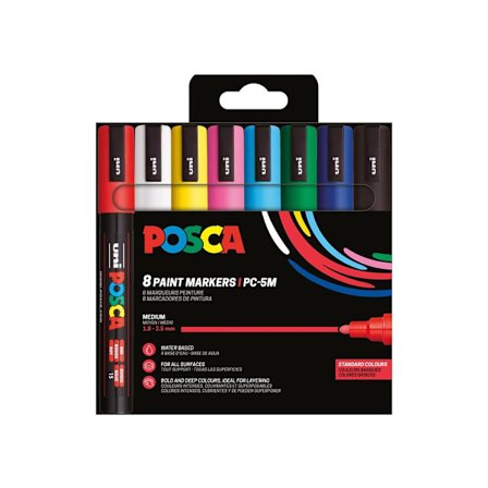 Posca Pouch Set PC-5M, 8 basfärger (401666)
