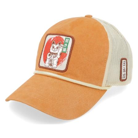 Yapan - Maneki-neko 939 Bachelor Toast/Sand/Cream Trucker Trucker Brown Cap - @ Hatstore