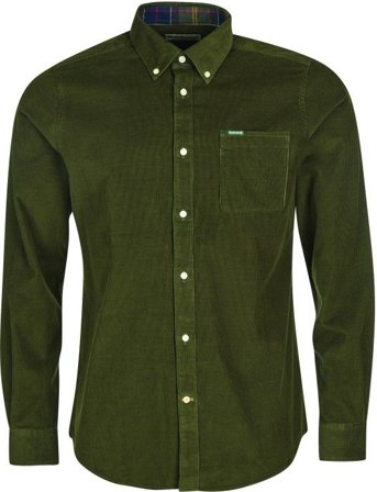 Barbour Ramsey Cord Tailored Shirt puuvillapaita, vihreä