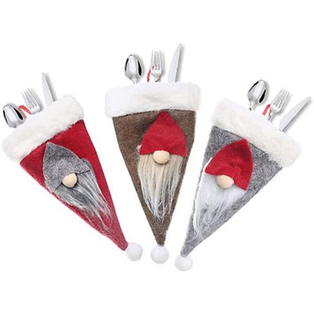 12 st julbestickshållare fickor Set, 6 Xmas servishållare