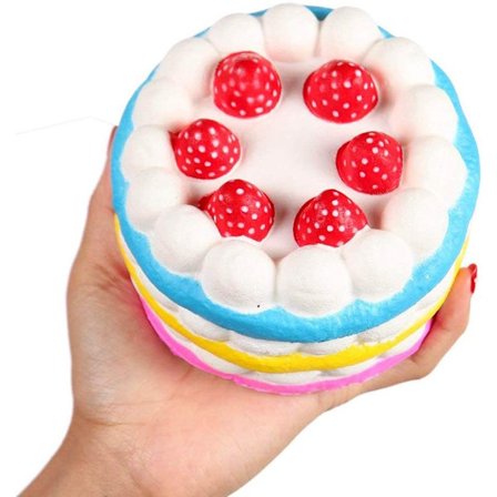 4,33" Squishies Jumbo Slow Rising Kawaii Farverige Squishies Jordbær Kage Duftende 1 PC