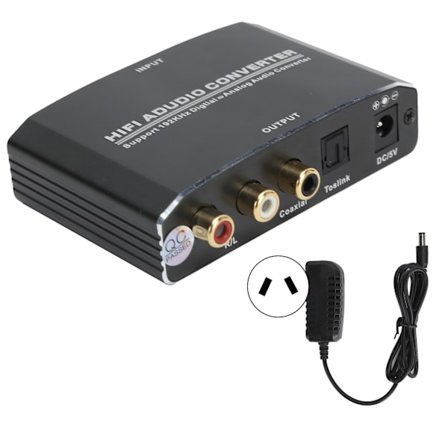 Audiomuunnin Digitaalisesta Analogiseen Sovittimeen Kuitu Koaksiaali R/L Keskinäinen Muuntaminen T‐610 100‐240VAU Pistoke