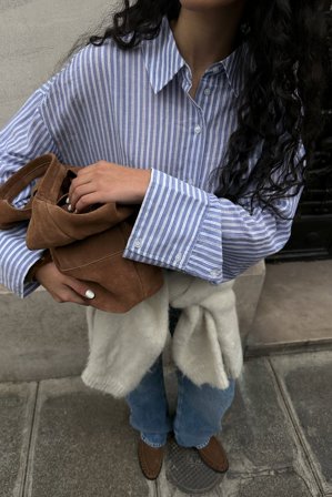 NA-KD Chemise rayée avec empiècements au crochet - - Rayé - EU 36