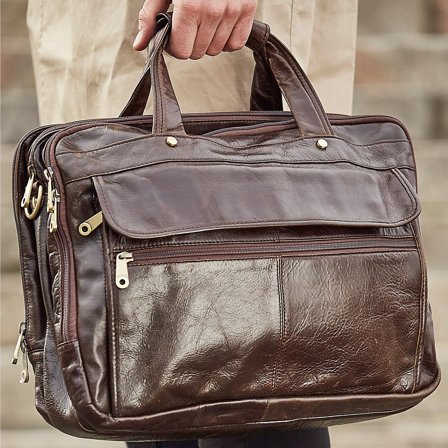 Sac en cuir marron multifonction Cario pour hommes - Sacs en cuir