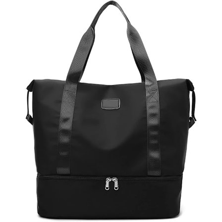 Reise Duffel Tote Bag, Vanntett Skulder Weekender Bag for Kvinner og Menn Svømme Sports Reise Gym Bag, Sammenleggbar og Utvidbar Bag Lett