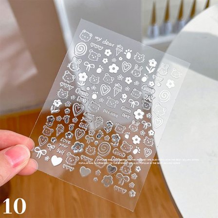 Tegnefilm Graffiti Sløjfe Ultra-tynd Nail Art Stickers Killing Hund Be