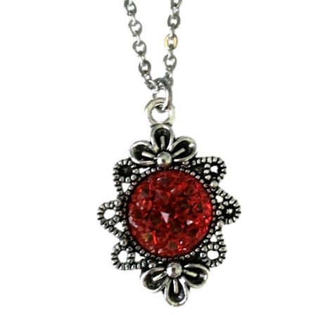 Necklace - Glitter - Resin - Red
