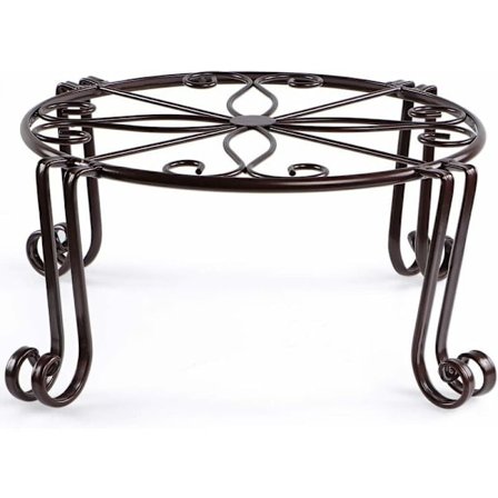 Kasviteline, metallirunko ruukkukasveille 30×15CM, taottu rauta kukkaruukun pidike koristeluun (ruskea)