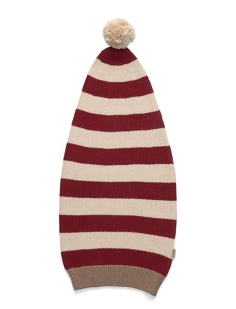 Wheat Knitted Christmas Hat - Burgundy - 9-24M