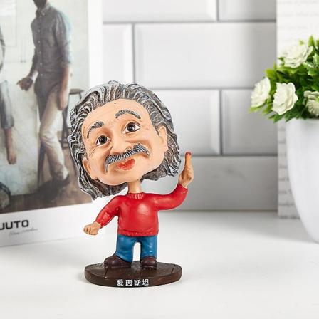 Einstein Skakar På Huvudet Resin Doll Biltillbehör Heminredning Leksak Present Red