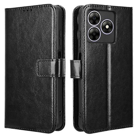 Läderfodral för Blackview Wave 8/Wave 8C/Oscal Flat 2 Crazy Horse Textur Telefonplånboksfodral