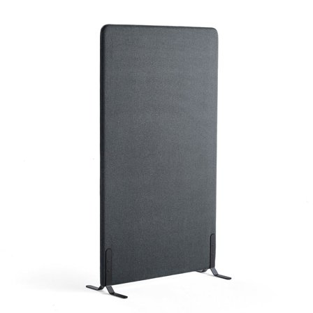 Floor screen ZONE, 1700x1000x46 mm, fabric Rivet, black legs, anthracite