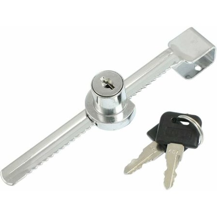 (Silver) Tandad Lås + Nyckel för Skjutglasmonter