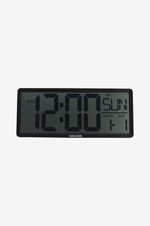 Karlsson - Wall/Bordklokke Retro Lcd - Svart - Veggklokker & bordklokker - Fra Homeroom