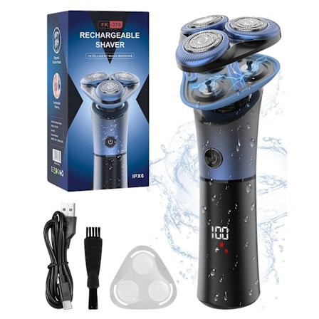 Multifunktionell elektrisk rakapparat med tre blad