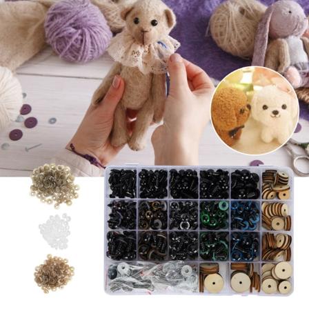 Plastøyne med bevegelige ledd plysjdukke Teddy Bear utstoppede dyr leketøy DIY tilbehør