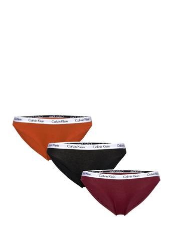 Bikini 3Pk Truse Brief Truse Burgunder Calvin Klein*Betinget Tilbud