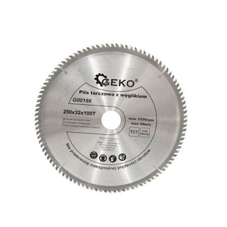 Geko skärblad Träsågblad 250 x 32 x 80 tänder + reducering 25,4 mm (25)