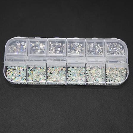Neglekunst AB Krystall Rhinestones Fargerike Flatback Glass Negledekorasjon DIY Manikyr Tilbehør 2#