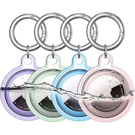 Vedenpitävä Airtag-pidike, 4 kappaleen Apple Airtag-avainnippu, Airtag-kotelo (4 väriä)