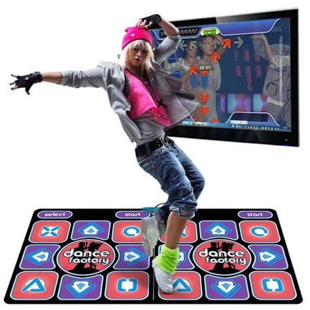 Interaktiv dansmatta för barn - 100 musikspår - 3 danslägen - Dubbel användning: TV och dator - 65 spel