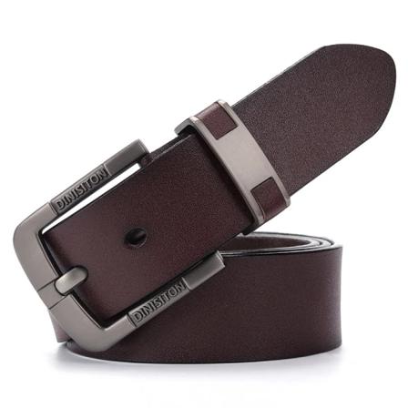 DINISITON Ko äkta läderbälten för män Lyxigt herrbälte Läderbälte Alloy Spänne Casual Man Vintage Rem ceinture homme DS802 Coffee 130cm