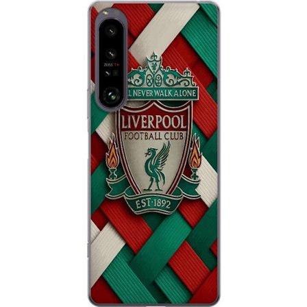 Kompatibelt Mobilskal till Sony Sony Xperia 1 IV Liverpool Football Club-emblem med You'll Never Walk Alone i kraftfull grafisk design för passionera