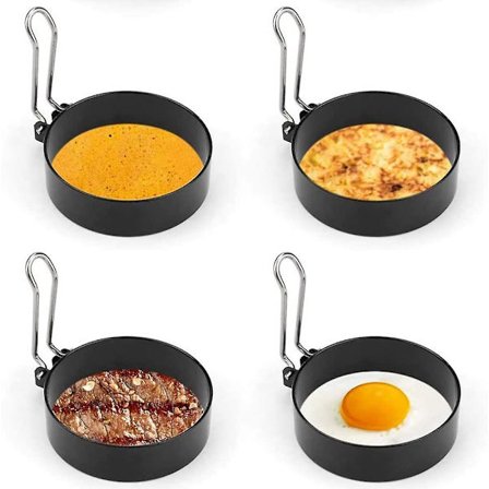 Piece Stainless Steel Egg Ring, Fried Egg Mold, Round Poached Egg, For Fried Eggs, Egg Rolls, Steaks, Pancakes Fried Egg Pancake Shape