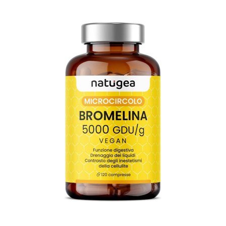 Natugea Bromelina Forte Drenante 5000 GDU/g Vegana Detox