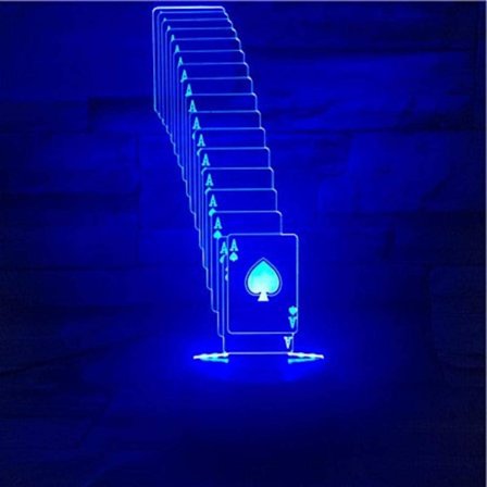 3D Nattlampa LED Illusion Skrivbordslampa Poker Pretty Gif