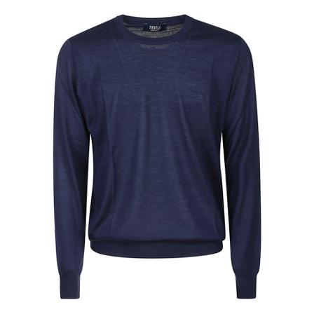 Fedeli, Round-neck Knitwear Blauw, Heren, Maat:M