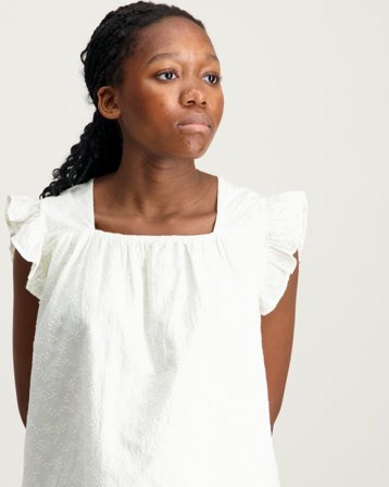 Creamie Top Embroidery Vit Toppar/Blusar Tjej - Kids Brand Store