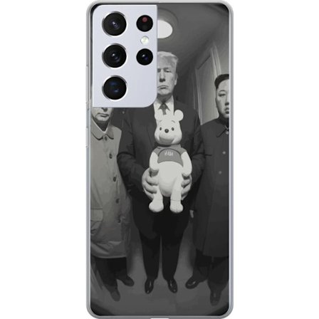 Yhteensopiva Puhelinkuori Samsung Samsung Galaxy S21 Ultra 5G Mustavalkoinen taideteos surrealistisella poliittisella symboliikalla ja odottamattomall