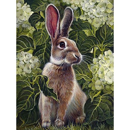 DIY diamantmålningssats kanin, diamantkonst djur full diamant
