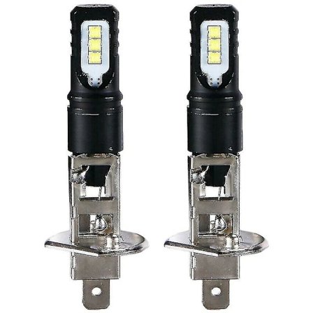 2x H1 6000k Superlysende Hvit 6000lm DRL LED Frontlyktsett Fjernlys[CO]