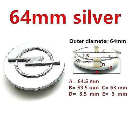 4 stk. Opel 56mm 59mm 60mm 64mm 68mm Bil Hjul Center Nav Kapsler Sort Sølv Fælge Dækker Auto Logo Badge Emblem Dele Tilbehør Llwl Boris