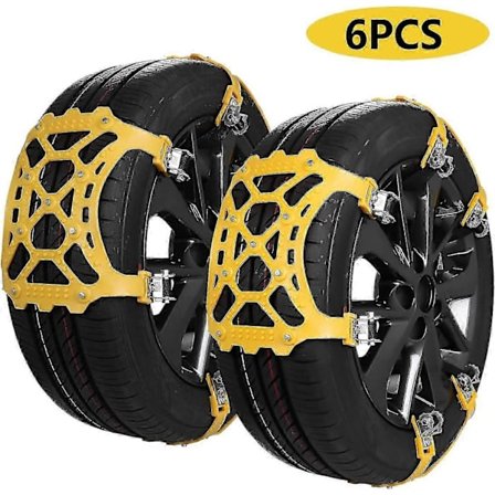 Snökedjor, bil snökedjor, 6 st bil snökedjor, halkfria däckkedjor, säkerhetskedjor för bil/lastbil
