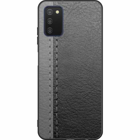 Samsung Galaxy A03s Svart Skal Black & Grey Leather