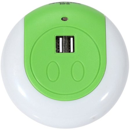 Nyhed LED natlys med 2 USB-porte sensor stikkontakt dekorativ lampe til soveværelse til seng mobiltelefon oplader grøn