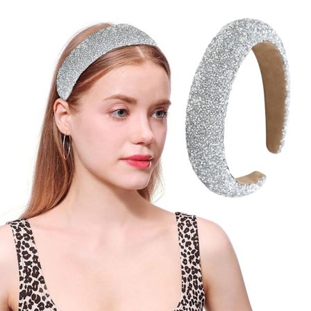 Glitter Rhinestone Pannband, Bred Hårband
