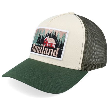 Wild Spirit - Grå trucker Keps - Swedish Småland Landscape Stone/Olive/Dark Green A-Frame Trucker @ Hatstore