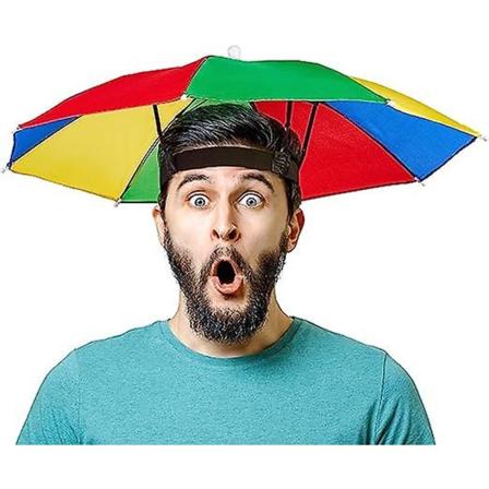 Foldbar Parasollhatt - Solbeskyttelse - Hodeplagg for Voksne og Barn - Perfekt for Karneval - Mardi Gras - Festival - Strand og Utendørsaktiviteter