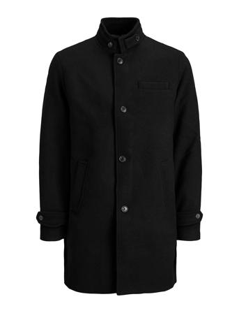 Jprblamelton Wool Coat Sn Ullfrakk Frakk Svart Jack & J S*Betinget Tilbud