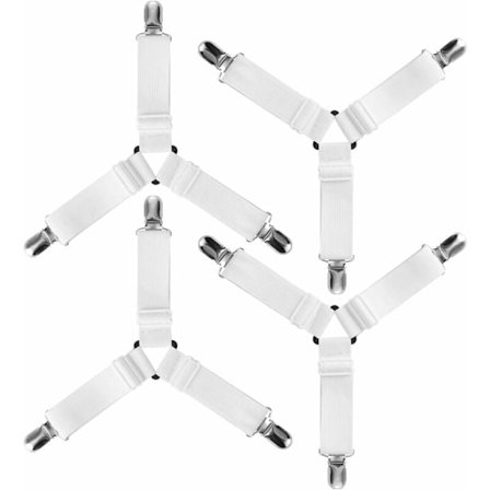 4 st triangulära elastiska lakanfästen, justerbara fästremmar för sängkläder, lakan, strykjärnsöverdrag, madrass, soffa