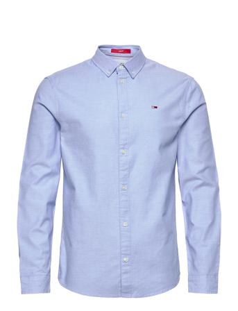Tjm Slim Stretch Oxford Shirt Skjorta Casual Blå Tommy Jeans