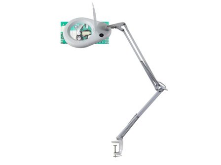 Unilux Förstoringslampa Zoom LED vit - Lyreco - Kontorsmöbler och inredning - Lampor och belysning - Skrivbordslampor
