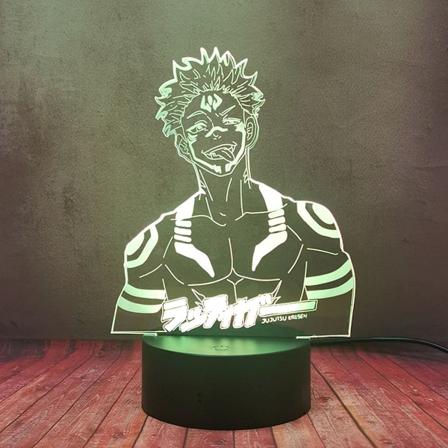 Anime Figur Yuji Itadori Ryomen Sukuna Optisk Natlampe med 16 Farveskift, Berøringsfjernbetjening, Lampe til Hjemmet, Soveværelset, Baby Sovepære K