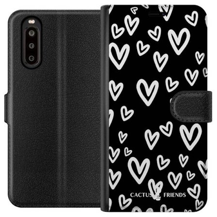 Yhteensopiva Lompakkokotelo Sony Sony Xperia 10 II Cactus and Friends - Handdrawn Love Chaos