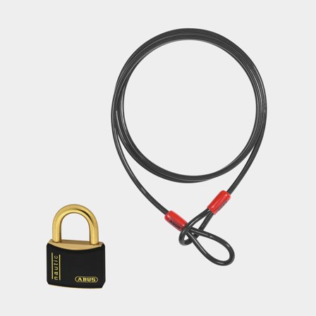 Kit de verrouillage avec câble de verrouillage ABUS Cobra (300 cm x Ø10 mm) & cadenas ABUS T84MB/40 (40 mm x Ø6.5 mm)