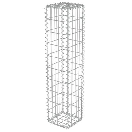Vidaxl Gabionmur I Galvaniserat Stål 20x20x100 Cm Silver